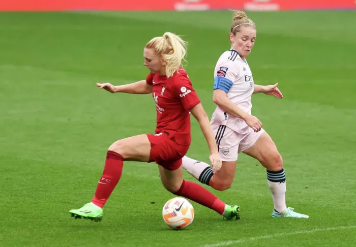 Framed Print : Arsenal's Kim Little Scores Past Liverpool in FA WSL Clash