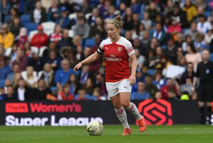 Framed Print : Arsenal's Kim Little Shines in Action against Brighton & Hove Albion