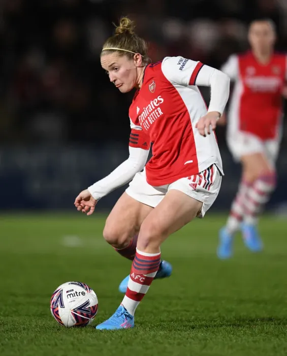 Framed Print : Arsenal's Kim Little Shines: Action-Packed FA WSL Performance vs Brighton Hove Albion