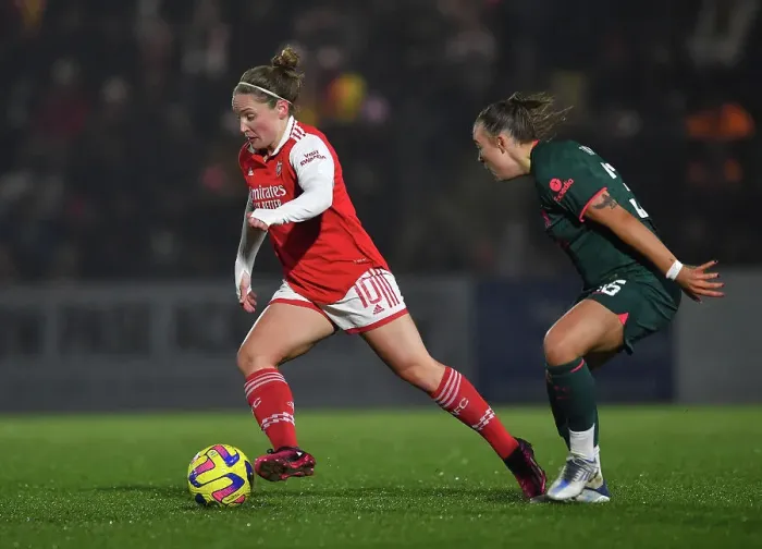 Framed Print : Arsenal's Kim Little Shines: Arsenal Women vs Liverpool Women, FA Women's Super League 2022-23