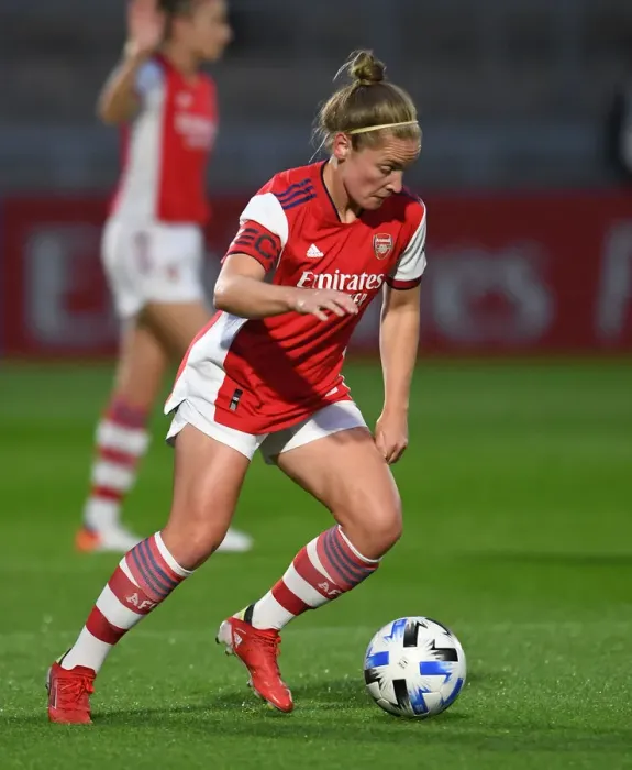 Framed Print : Arsenal's Kim Little Shines in UEFA Women's Champions League: Arsenal Women vs Slavia Prague (2021-22)