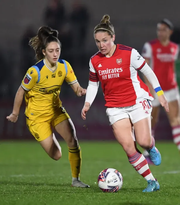 Framed Print : Arsenal's Kim Little vs. Reading's Tia Primmer: A Battle in the FA WSL Framed Print : Arsenal's Kim Little vs. Reading's Tia Primmer: A Battle in the FA WSL