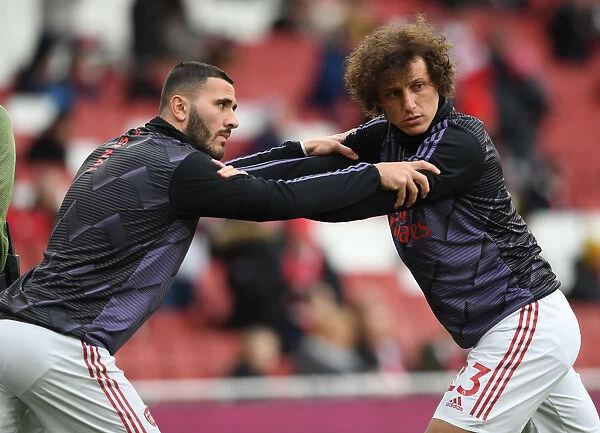 Arsenal's Kolasinac and Luiz in Action against Everton in the Premier League