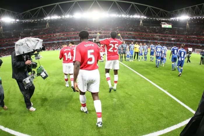 Framed Print : Arsenal's Kolo Toure Shines in 4-0 UEFA Champions League Victory over FC Porto at Emirates Stadium, 2008