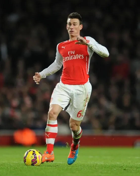 Framed Print : Arsenal's Koscielny in Action: Arsenal vs. Southampton (2014-15)