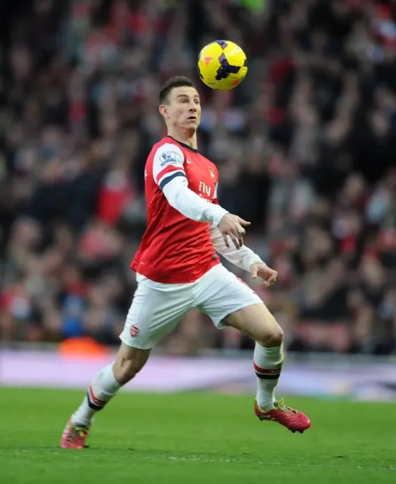 Framed Print : Arsenal's Koscielny in Action: Arsenal vs Crystal Palace, Premier League 2013-14