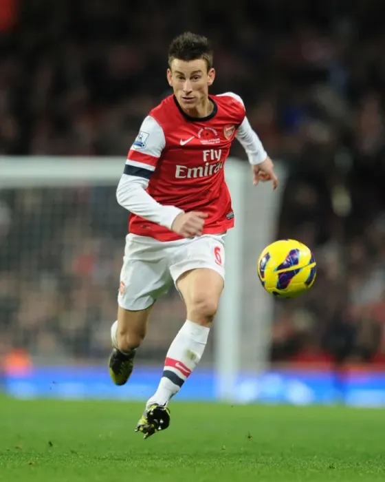 Framed Print : Arsenal's Koscielny in Action Against Fulham (2012-13)