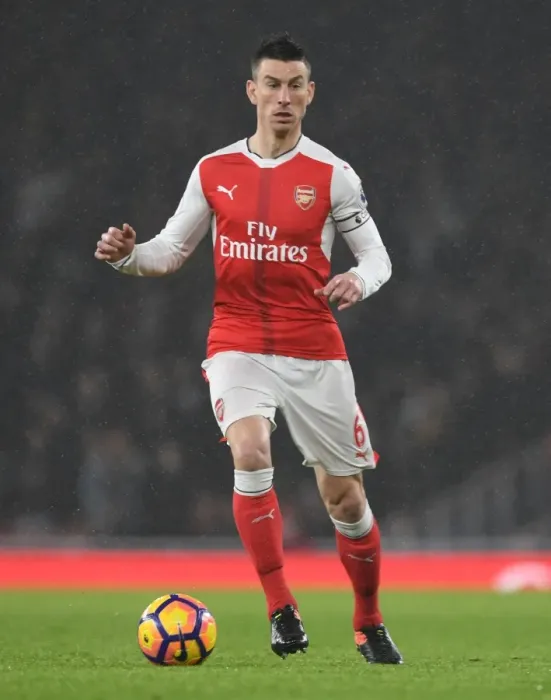 Framed Print : Arsenal's Koscielny in Action Against Watford, Premier League 2016-17