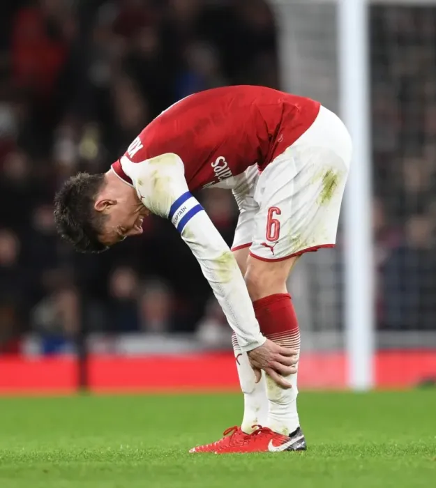 Framed Print : Arsenal's Koscielny Focuses Ahead of Carabao Cup Clash Against Chelsea