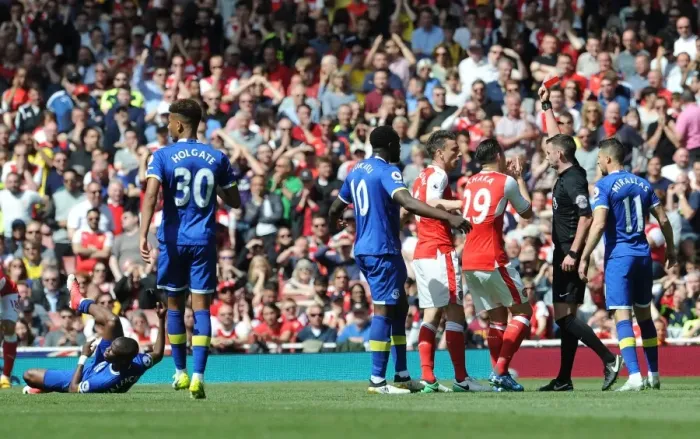 Framed Print : Arsenal's Koscielny Sent Off by Oliver in Intense Arsenal v Everton Clash (2016-17) Framed Print : Arsenal's Koscielny Sent Off by Oliver in Intense Arsenal v Everton Clash (2016-17)