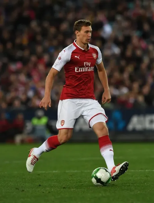 Framed Print : Arsenal's Kostas Bielik in Action against Western Sydney Wanderers (2017-18)
