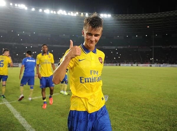 Arsenal's Kris Olsson Celebrates after Indonesia Dream Team Clash (2013-14)