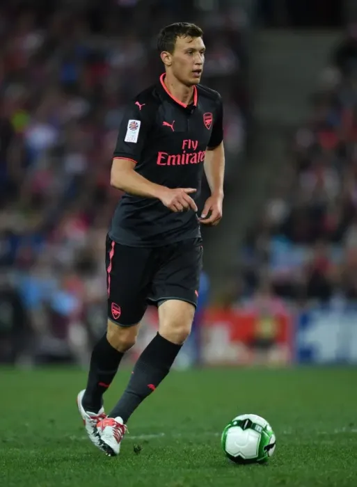 Framed Print : Arsenal's Krystian Bielik in Action against Sydney FC (2017)