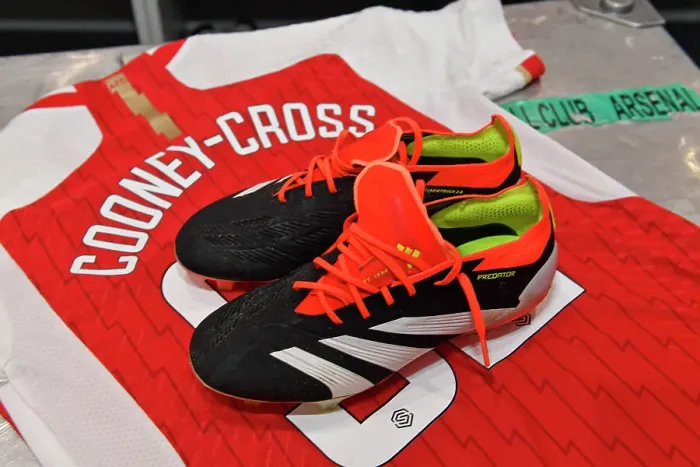 Framed Print : Arsenal's Kyra Cooney-Cross Gears Up for Barclays Super League Showdown against Everton with New Adidas Boots