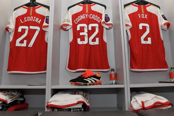 Framed Print : Arsenal's Kyra Cooney-Cross Gears Up for Barclays Super League Showdown in New Adidas Boots Framed Print : Arsenal's Kyra Cooney-Cross Gears Up for Barclays Super League Showdown in New Adidas Boots