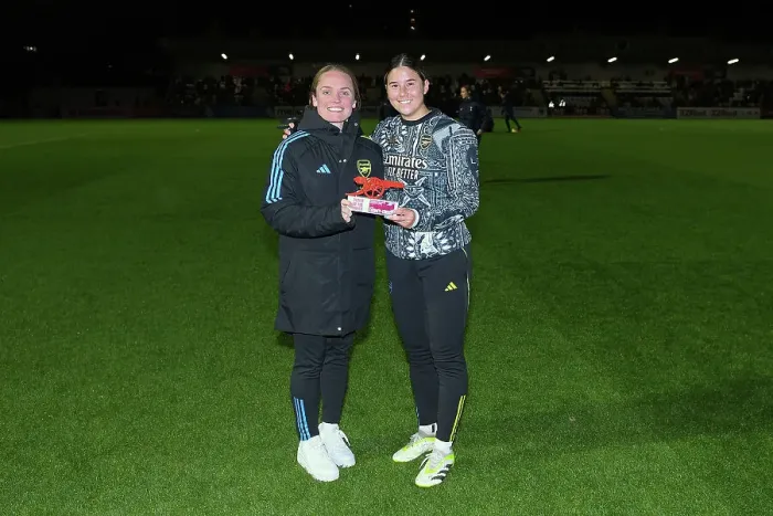 Framed Print : Arsenal's Kyra Cooney-Cross Receives November Player of the Month Award Ahead of Arsenal Women vs. Tottenham Hotspur in FA Women's Continental Tyres League Cup