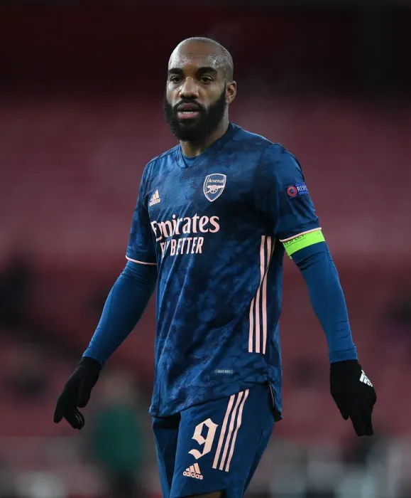 Framed Print : Arsenal's Lacazette in Action against Rapid Wien in UEFA Europa League