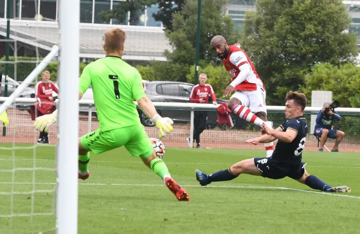 Framed Print : Arsenal's Lacazette Denied by Millwall Goalkeeper in Pre-Season Friendly