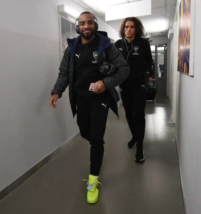 Framed Print : Arsenal's Lacazette and Guendouzi Prepare for BATE Borisov Europa League Clash