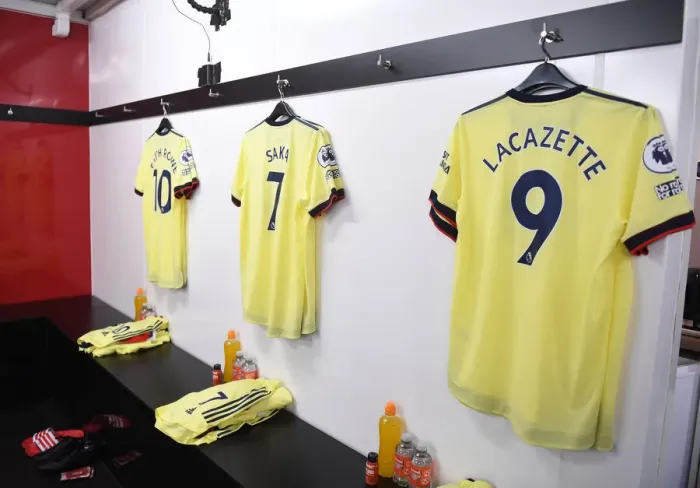 Framed Print : Arsenal's Lacazette Jersey in Arsenal Changing Room Before Crystal Palace Match (2021-22) Framed Print : Arsenal's Lacazette Jersey in Arsenal Changing Room Before Crystal Palace Match (2021-22)