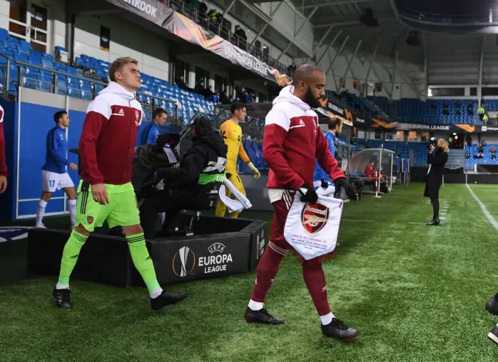 Framed Print : Arsenal's Lacazette Prepares for Molde Clash in Europa League Group Stage Framed Print : Arsenal's Lacazette Prepares for Molde Clash in Europa League Group Stage