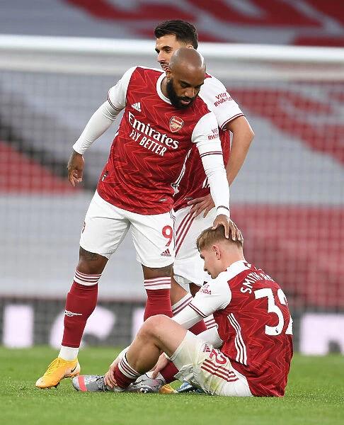 Arsenal's Lacazette and Smith Rowe in Action: Arsenal v West Bromwich Albion, Premier League 2020-21 (Behind Closed Doors)