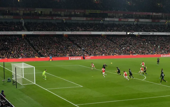 Framed Print : Arsenal's Lacazette Takes Aim Against Manchester United - Premier League 2019-2020