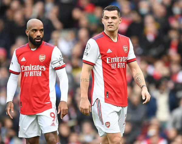 Arsenal's Lacazette and Xhaka: A Battle at the Emirates - Arsenal vs Manchester City, Premier League 2021-22