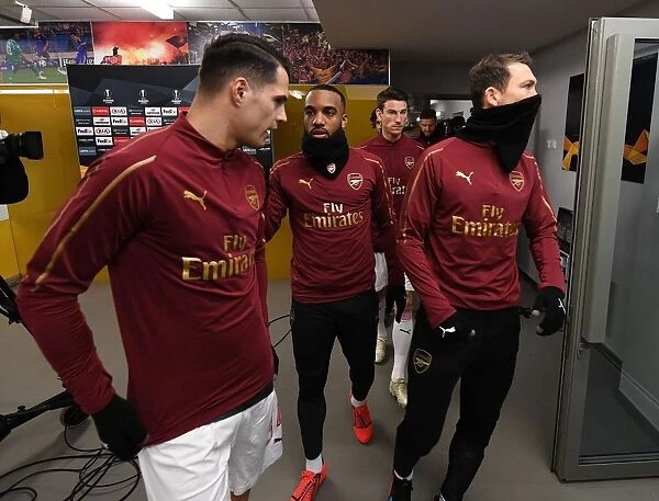 Arsenal's Lacazette and Xhaka Deep in Conversation Before BATE Clash