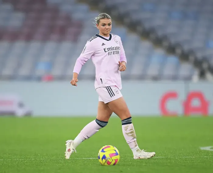 Framed Print : Arsenal's Laura Wienroither in Action during Barclays Women's Super League Match vs Aston Villa