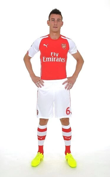 Arsenal's Laurent Koscielny at 2014-15 Arsenal Photocall