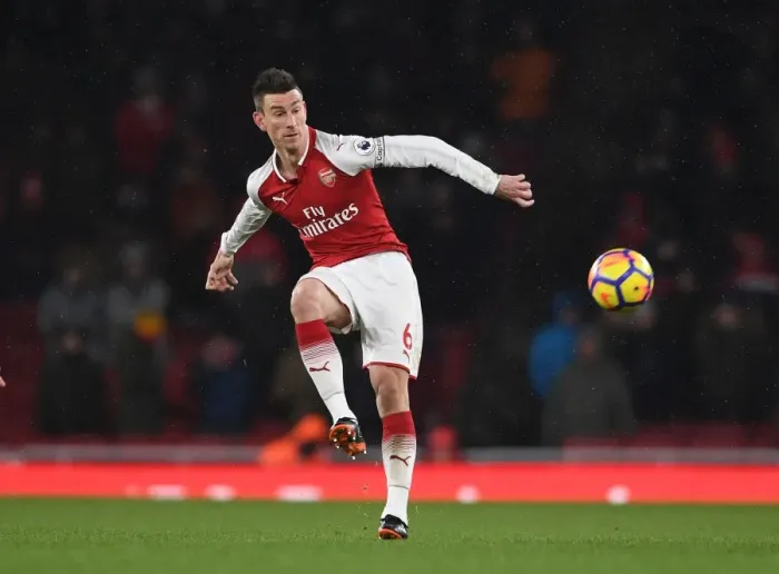 Framed Print : Arsenal's Laurent Koscielny in Action Against Manchester City (2017-18) Framed Print : Arsenal's Laurent Koscielny in Action Against Manchester City (2017-18)