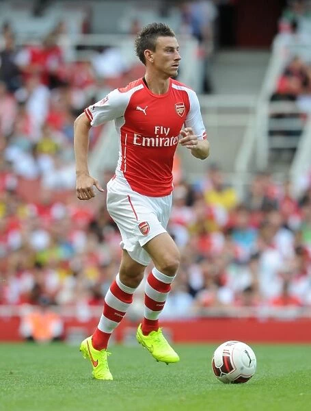 Arsenal's Laurent Koscielny in Action Against AS Monaco at Emirates Cup (2014)