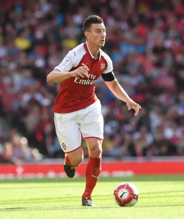 Framed Print : Arsenal's Laurent Koscielny in Action Against Sevilla at Emirates Cup 2017-18
