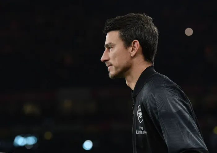 Framed Print : Arsenal's Laurent Koscielny Before Arsenal v Chelsea Premier League Clash (2018-19)