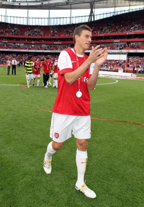 Framed Print : Arsenal's Laurent Koscielny Celebrates Win Against Celtic in Emirates Cup Pre-Season 2010 Framed Print : Arsenal's Laurent Koscielny Celebrates Win Against Celtic in Emirates Cup Pre-Season 2010