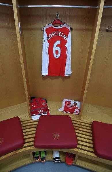 Arsenal's Laurent Koscielny in the Changing Room Before Arsenal v Watford (2016-17)
