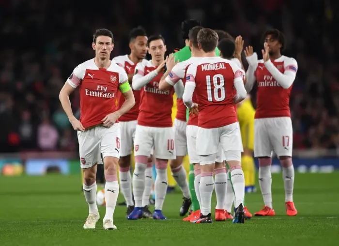Framed Print : Arsenal's Laurent Koscielny Before Europa League Clash Against BATE Borisov