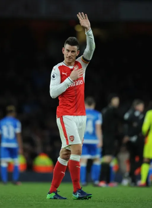 Framed Print : Arsenal's Laurent Koscielny: Focused Ahead of Arsenal v AFC Bournemouth (2016 / 17)