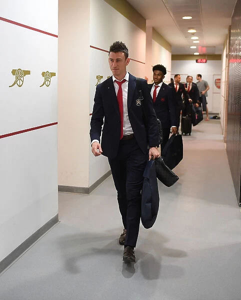Arsenal's Laurent Koscielny in the Home Changing Room before Arsenal v West Ham United, Premier League 2017-18