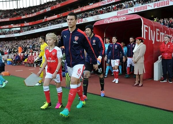 Arsenal's Laurent Koscielny Leads Team Out against Swansea City (2016-17)
