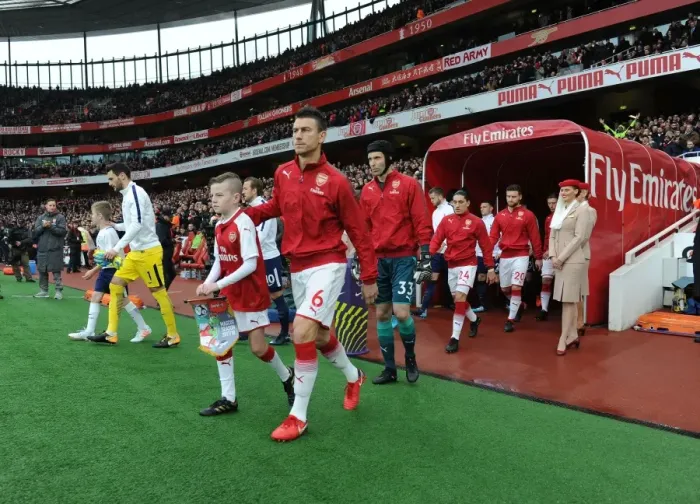 Framed Print : Arsenal's Laurent Koscielny Leads Team Out Against Tottenham in Premier League Clash Framed Print : Arsenal's Laurent Koscielny Leads Team Out Against Tottenham in Premier League Clash