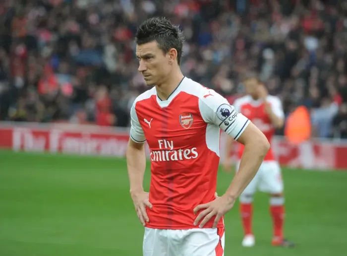 Framed Print : Arsenal's Laurent Koscielny Prepares for Arsenal vs. Southampton (2016-17)
