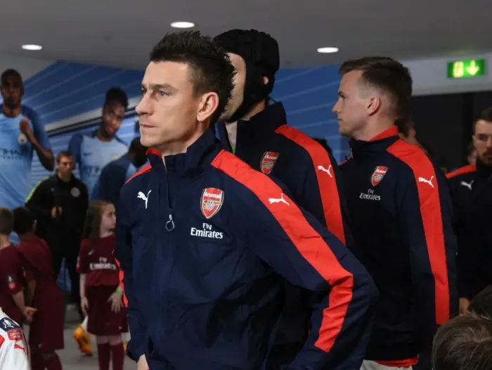 Framed Print : Arsenal's Laurent Koscielny Prepares for FA Cup Semi-Final Showdown Against Manchester City