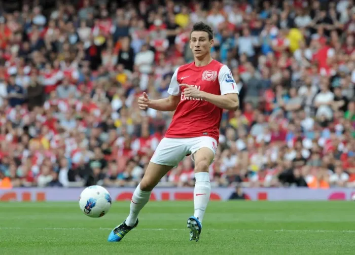 Framed Print : Arsenal's Laurent Koscielny Scores the Winner: Arsenal 1-0 Swansea City, Premier League 2011-12