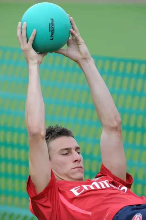 Framed Print : Arsenal's Laurent Koscielny Training at London Colney Before 2010-11 Season