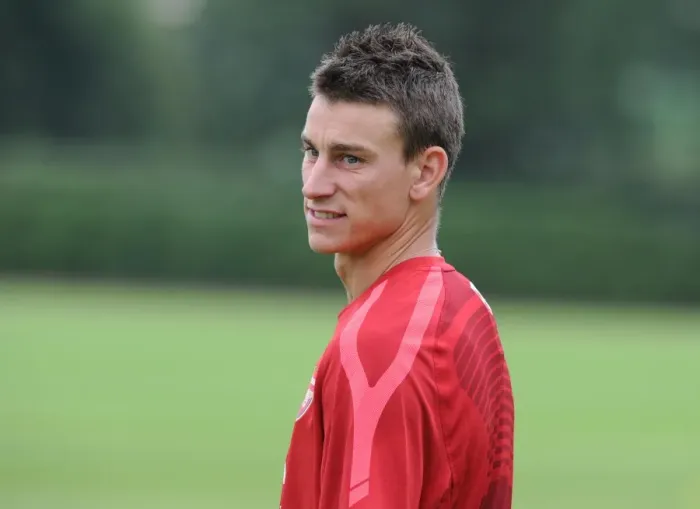 Framed Print : Arsenal's Laurent Koscielny in Training at London Colney, 2010