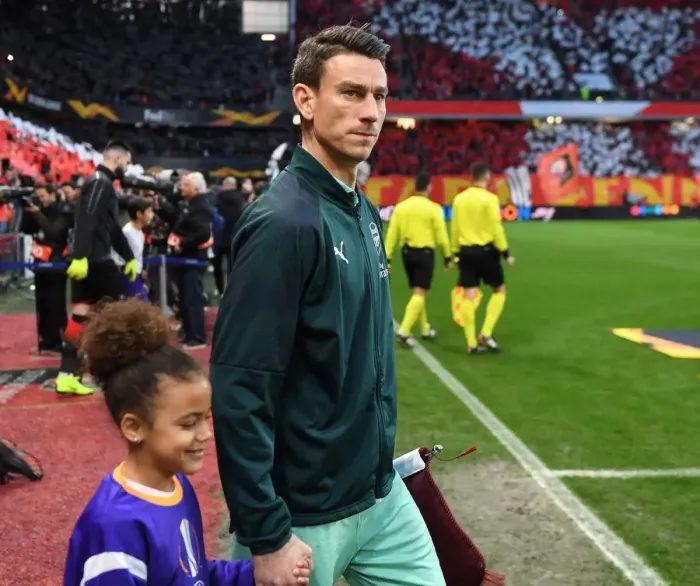 Framed Print : Arsenal's Laurent Koscielny Before UEFA Europa League Clash Against Stade Rennais Framed Print : Arsenal's Laurent Koscielny Before UEFA Europa League Clash Against Stade Rennais