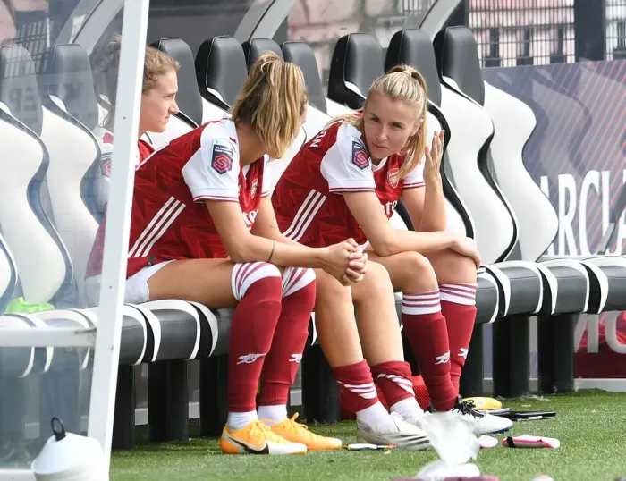 Framed Print : Arsenal's Leah Williamson: Post-Match Reflections at Arsenal Women vs. Reading Women (Barclays FA WSL 2020-21)