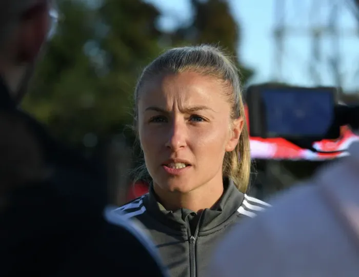 Framed Print : Arsenal's Leah Williamson Pre-Match Interview: Arsenal WFC vs Brighton & Hove Albion WFC (2022-23) Framed Print : Arsenal's Leah Williamson Pre-Match Interview: Arsenal WFC vs Brighton & Hove Albion WFC (2022-23)